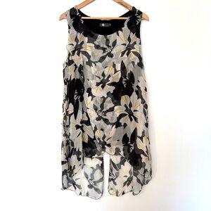 M Made in Italy Silk Floral Sleeveless Top